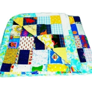 Lightweight Cotton Square Handmade Patchwork Quilt